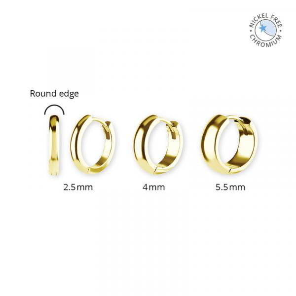 18K GOLD PVD CoCr NF HOOP EARRINGS (ROUND PROFILE)