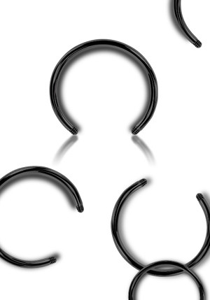 BLACK PVD TITANIUM CIRCULAR BARBELL PINS