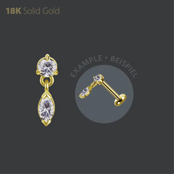 18K GOLD INTERNAL MICRO ATTACHMENT SET WITH PREMIUM ZIRCONIA