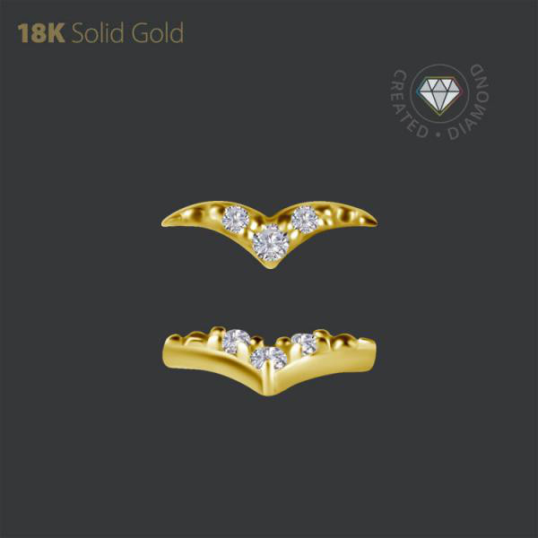 18K GOLD INTERNAL MICRO ATTACHMENT SET WITH LAB CREATED DIAMONDS