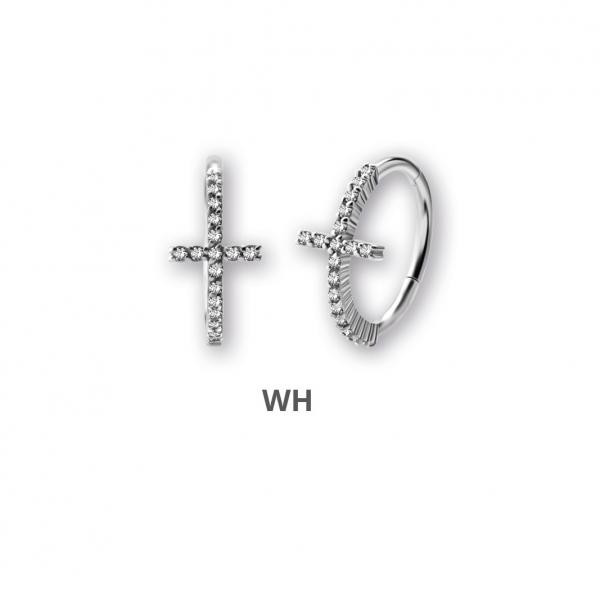 SS316L HINGED CLICKER SET W.CUBIC ZIRCONIA