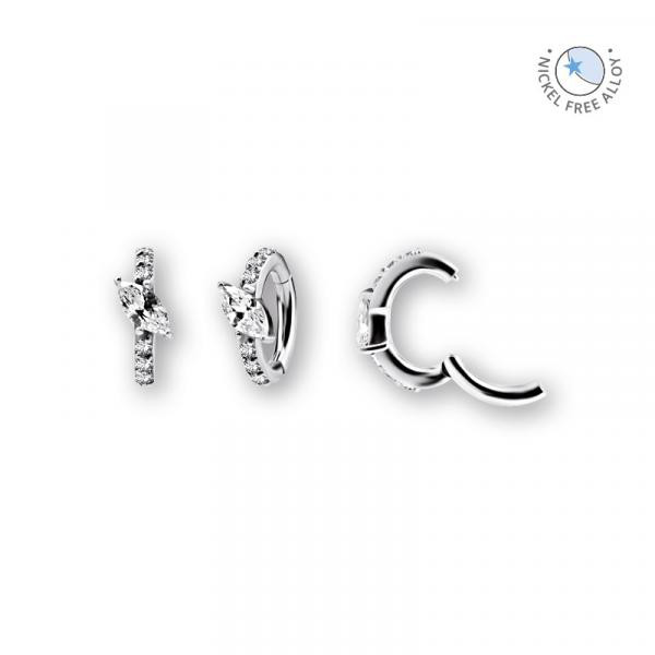 CoCr NF OVAL BELLY CLICKER SET W. CUBIC ZIRCONIA
