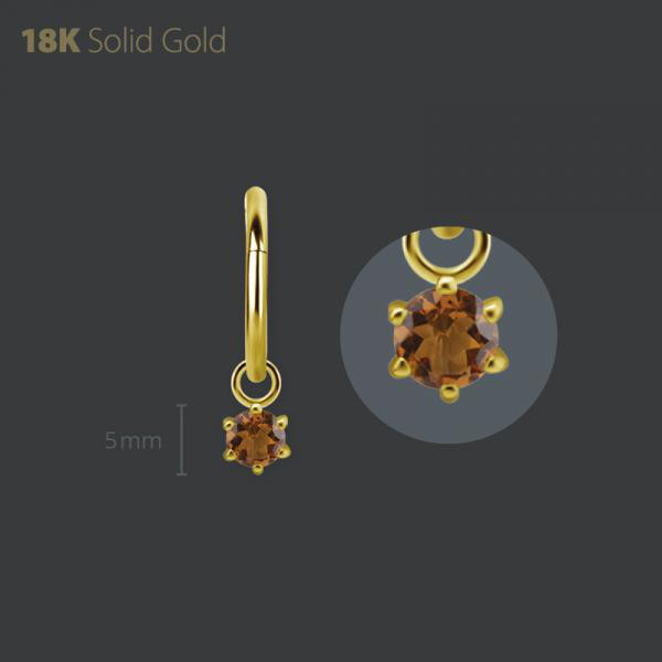18K GOLD CHARM SET WITH GENUINE CITRINE