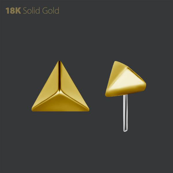 18K GOLD THREADLESS TRIANGLE PYRAMID ATTACHMENT
