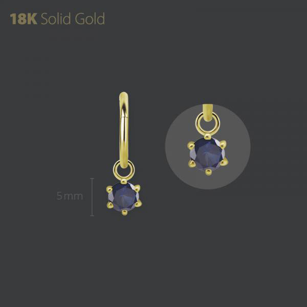 18K GOLD CHARM SET WITH DIFFUSION SAPPHIRE