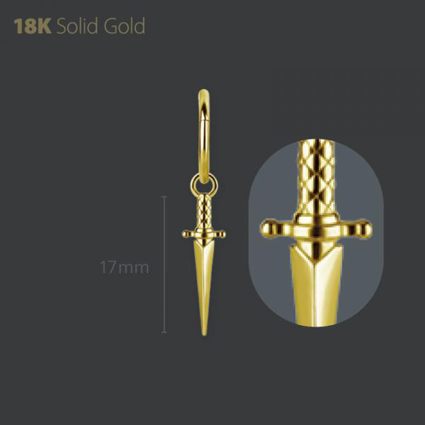 18K GOLD DAGGER CHARM