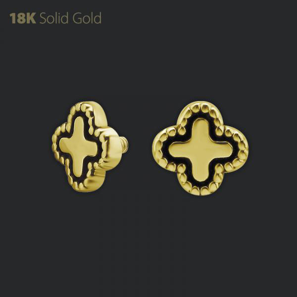 18K GOLD PLAIN CLOVER MICRO ATTACHMENT