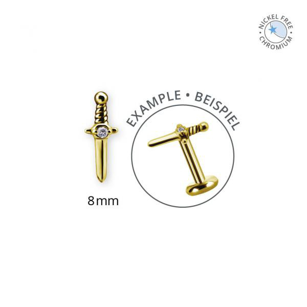 18K GOLD PVD CoCr NF INTERNAL MICRO DAGGER ATT. SET W. PREMIUM ZIRCONIA