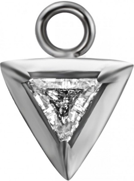 SS316L TRIANGLE CHARM FOR HINGE SEGMENT RING SET W. CUBIC ZIRCONIA