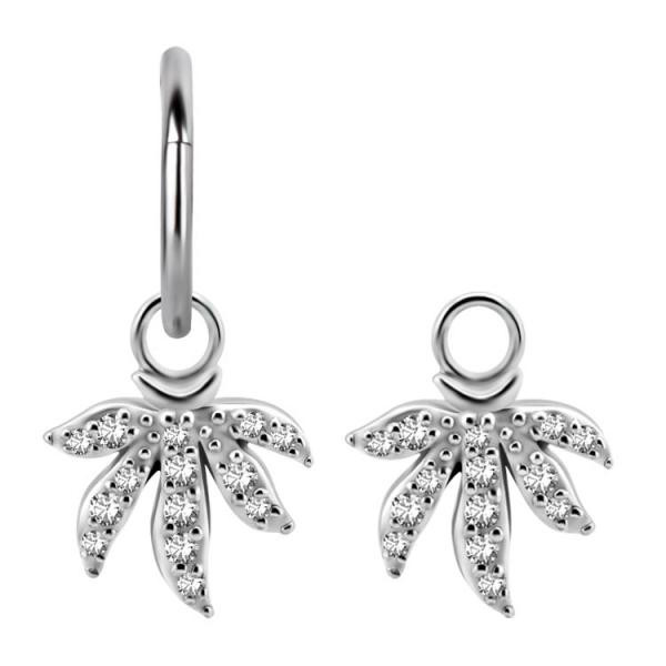 SS316L GANJA LEAF CHARM FOR HINGED SEGMENT RING