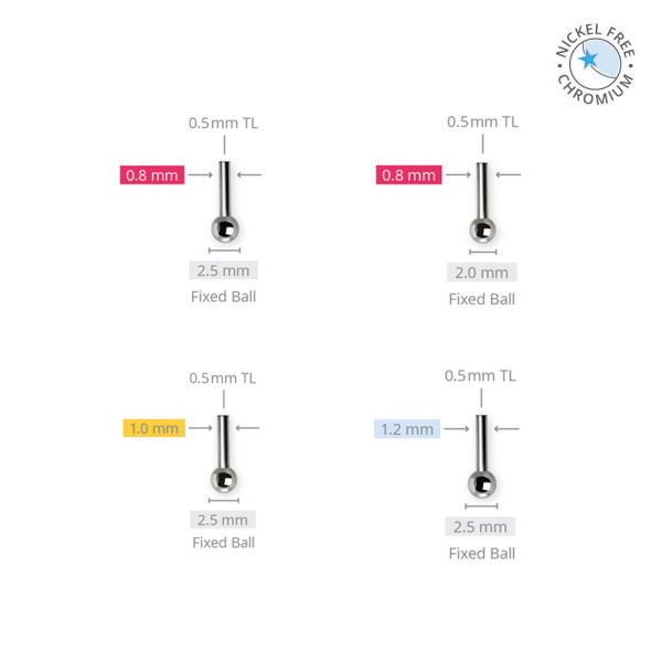CoCr PVD TITANIUM THREADLESS ONE SIDE FIXED BARBELL