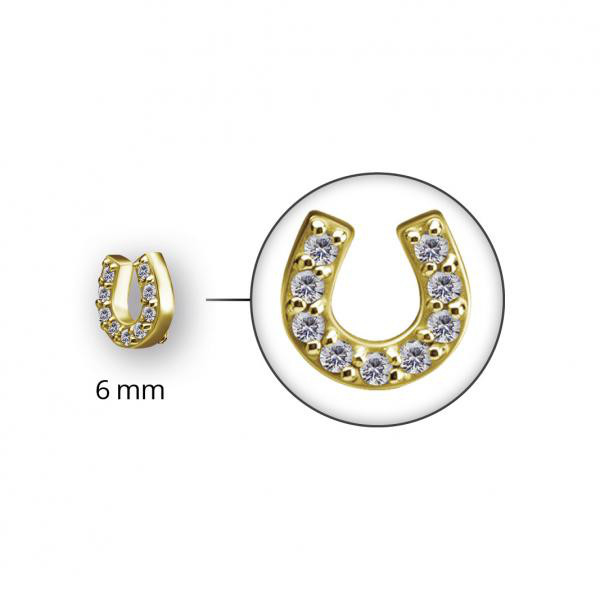 24K GOLD MICRO HORSESHOE ATTACHMENT SET W. PREMIUM ZIRCONIA