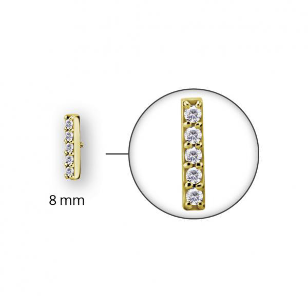 24K GOLD PVD SS316L MICRO ATTACHMENT SET W. PREMIUM ZIRCONIA