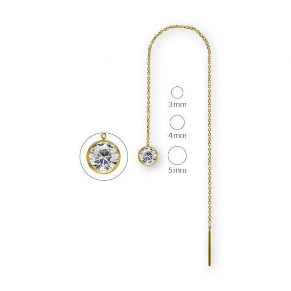 24K GOLD PVD SS316L THREADERS (11CM) WITH BEZEL SET PREMIUM ZIRCONIA