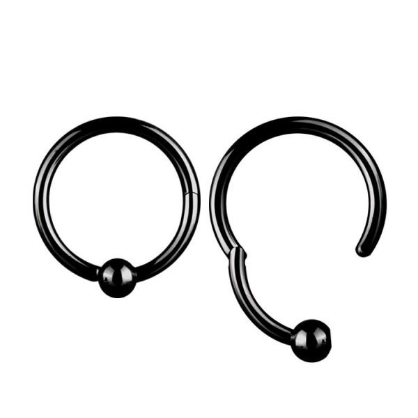 BLACK PVD SS316L HINGED BCR RING