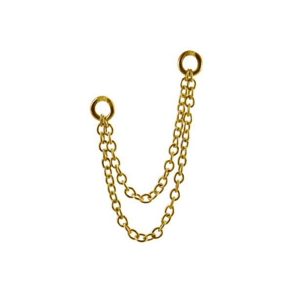 24K GOLD PVD SS316L CONNECTING CHAINS FOR HINGED SEGMENT RING