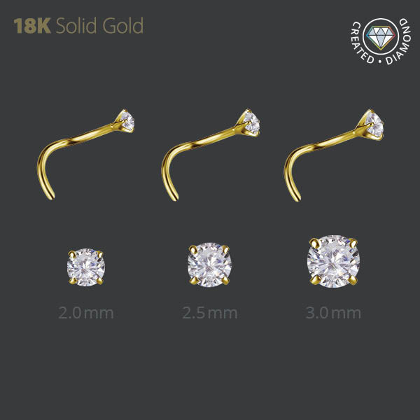 18K GOLD JEWELLED NOSESTUDS SET WITH LAB CREATED DIAMONDS