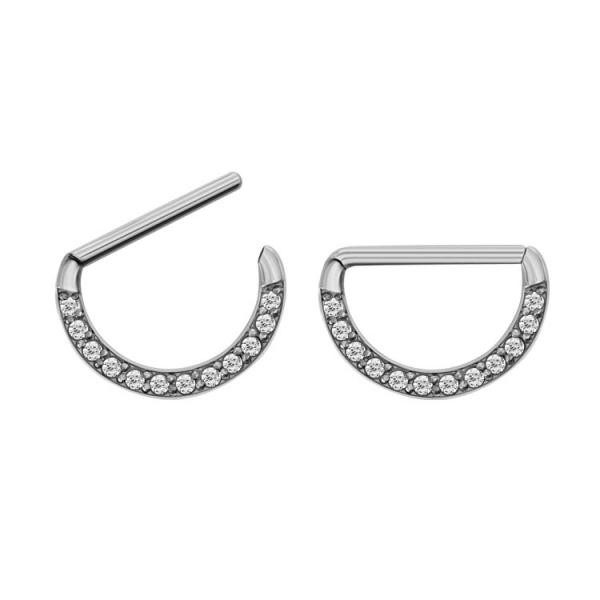 SS316L JEWELLED NIPPLE CLICKER SHIELD (CZ SETTING)