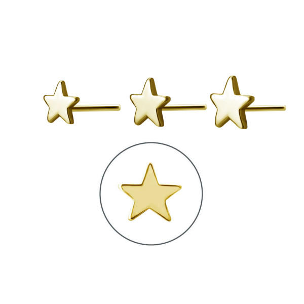 24K GOLD PVD TITANIUM THREADLESS ATTACHMENT (STAR)