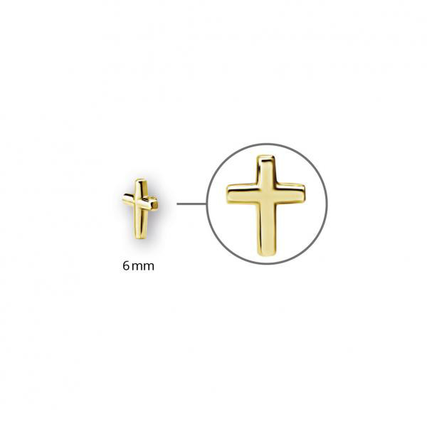 24K GOLD PVD PLAIN CROSS ATTACHMENT (6MM)
