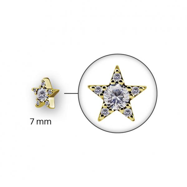 24K GOLD PVD STAR ATTACHMENT SET W. PREMIUM ZIRCONIA