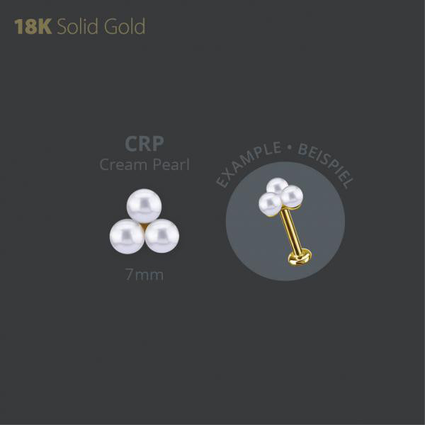 18K GOLD INTERNAL TRINITY ATTACHMENT WITH FRESH WATER PEARL