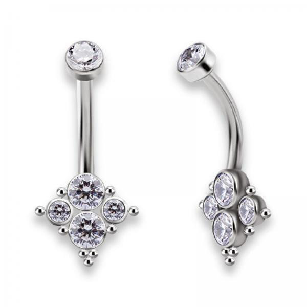 TITANIUM INTERNAL CLUSTER BELLY BANANA SET WITH PREMIUM ZIRCONIA