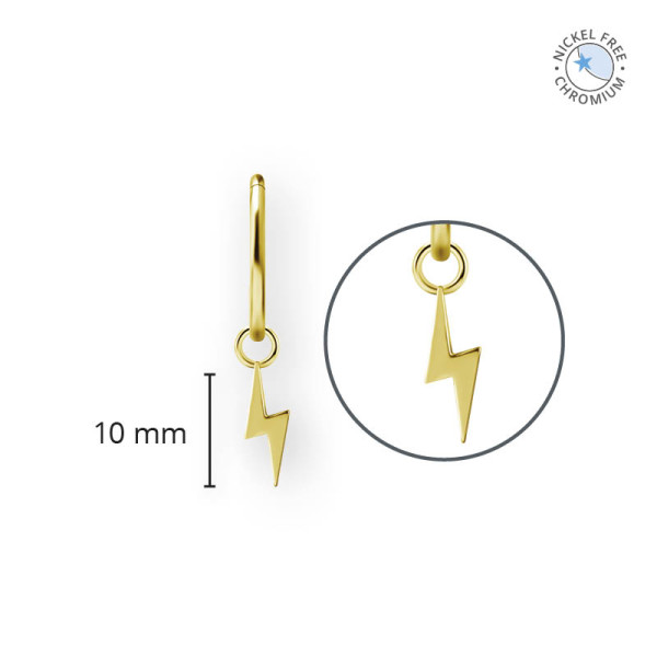 18K GOLD PVD CoCr NF FLASH CHARMS FOR HINGED RINGS SET W. PREMIUM ZIRCONIA