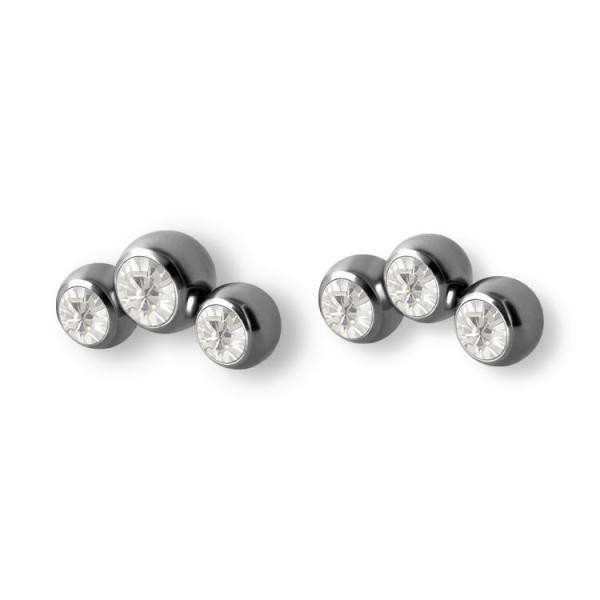 SS316L MICRO JEWELLED BALLS (TRIPLET) - FOR TRAGUS / HELIX
