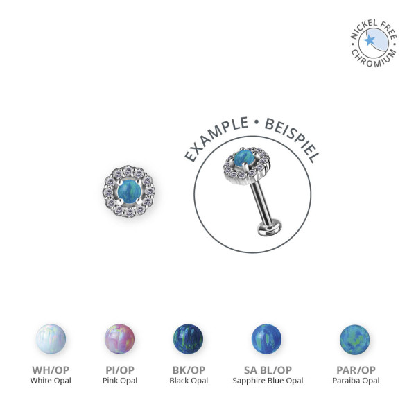 CoCr NF THREADLESS MICRO ATTACHMENT SET W. LAB CREATED OPALS