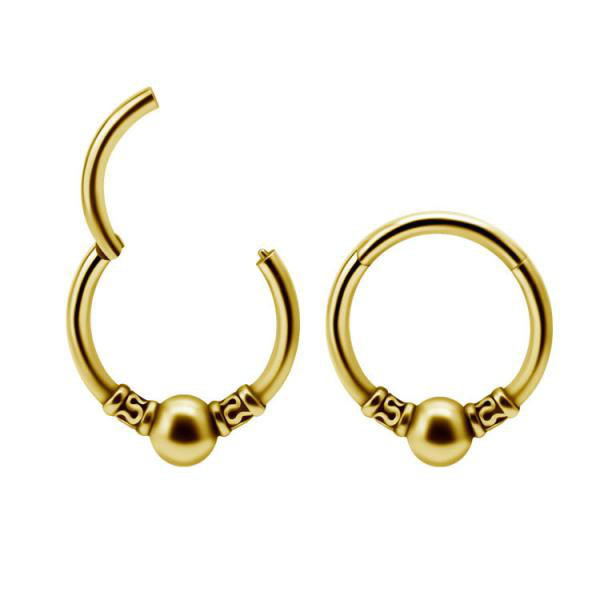 24K GOLD PVD SS316L ETHNIC HINGED CLICKERS