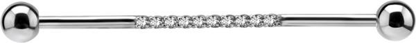 SS316L INDUSTRIAL BARBELLS SET WITH CUBIC ZIRCONIA