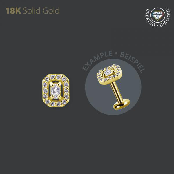 18K GOLD INTERNAL OCTAGON SHAPE MICRO ATTACHMENT SET W. LAB CREATED DIAMONDS