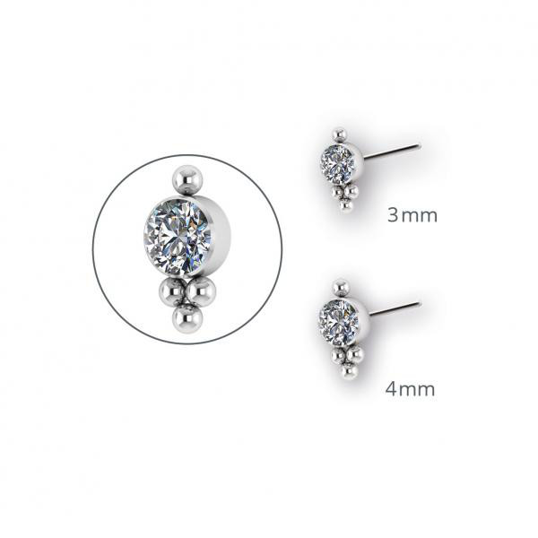 TITANIUM THREADLESS MICRO JEWELLED CLUSTERS ATTACHMEN SET W. PREMIUM ZIRCONIA