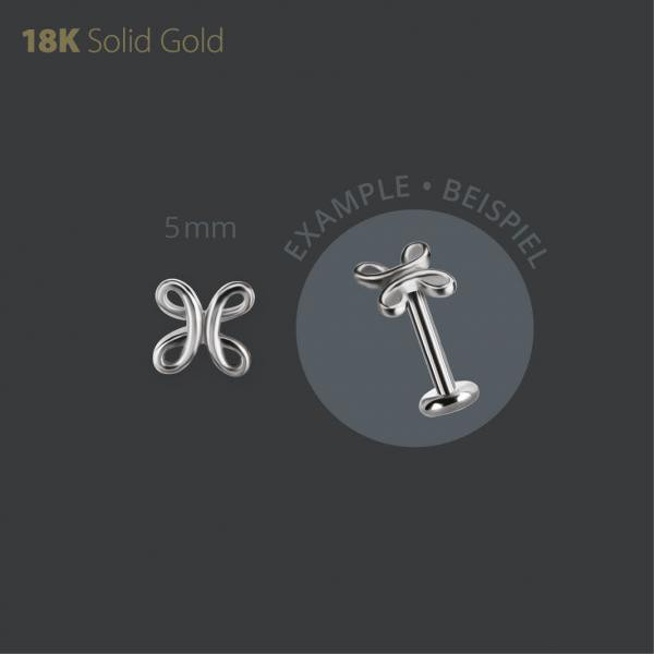 18K WHITE GOLD THREADLESS ATTACHEMENT (CELTIC LOVE SYMBOL)