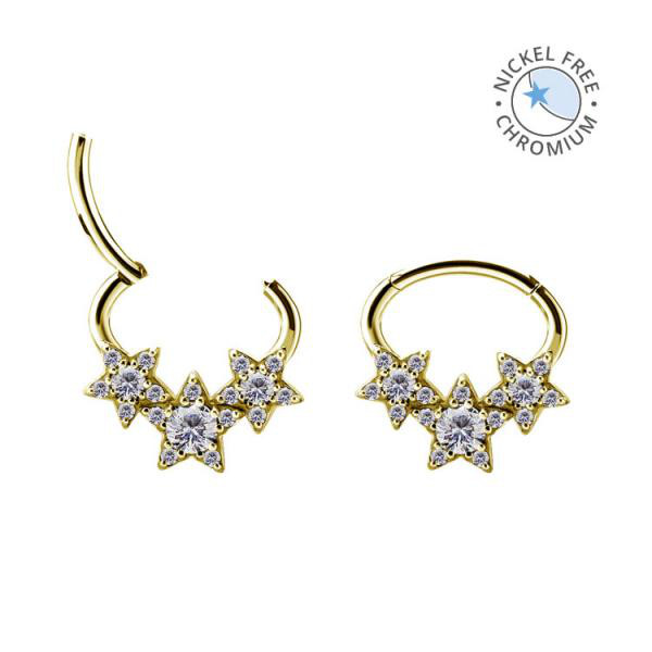 18K GOLD PVD CoCr NF SEPTUM/DAITH CLICKER SET W. PREMIUM ZIRCONIA