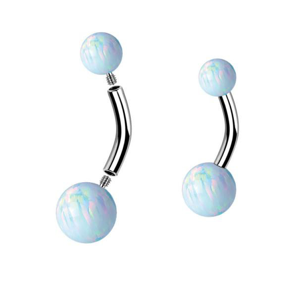 TITANIUM INTERNAL DOUBLE JEWELLED OPAL BABY BANANAS