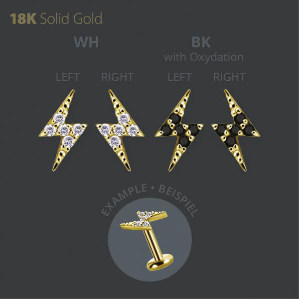 18K GOLD THREADLESS FLASH ATTACHMENT SET W. PREMIUM ZIRCONIA