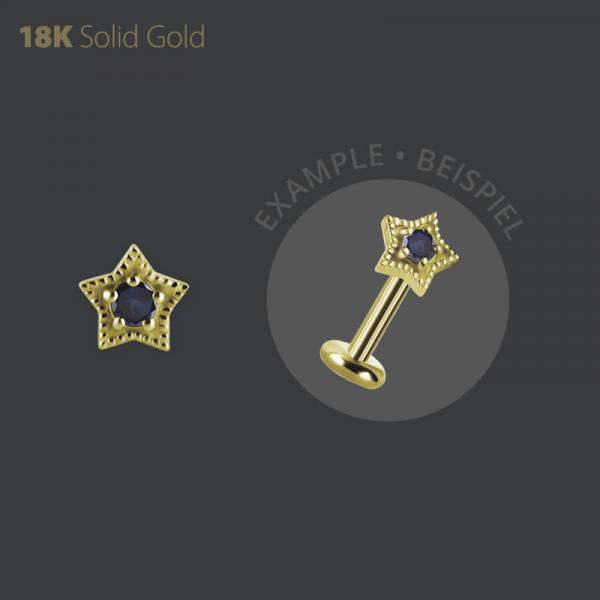 18K GOLD INTERNAL MICRO ATTACHMENT SET WITH GENUINE DIFUSION SAPPHIRE