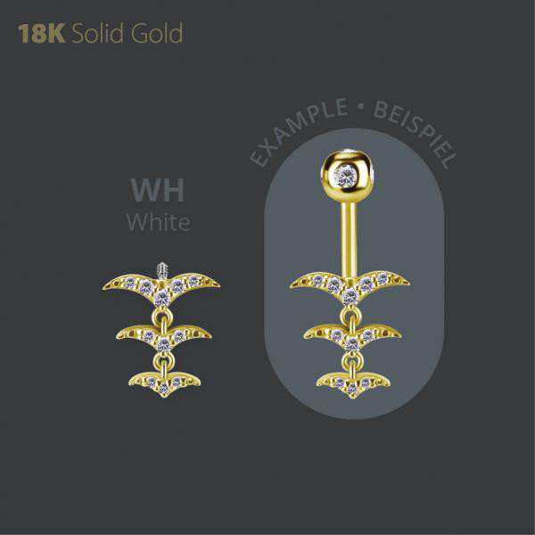 18K GOLD INTERNAL MICRO ATTACHMENT FOR VERTICAL HELIX SET W PREMIUM ZIRCONIA