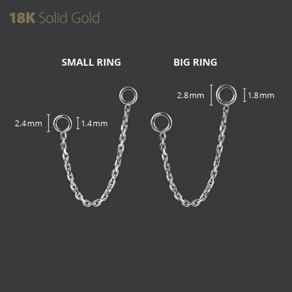 18K WHITE GOLD CONNECTING CHAIN FOR CLICKERS
