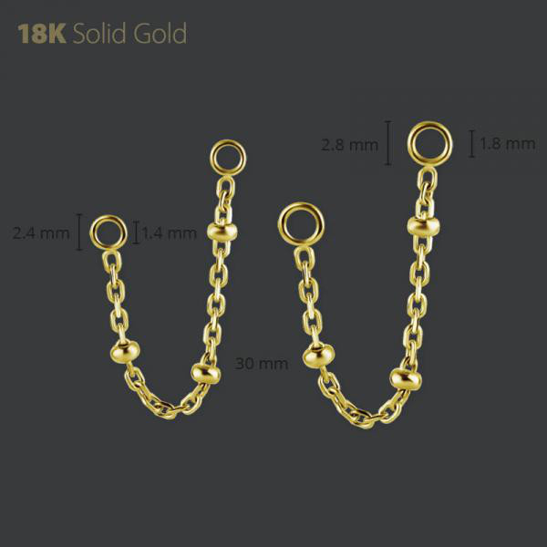 18K GOLD CONNECTING CHAIN FOR CLICKERS