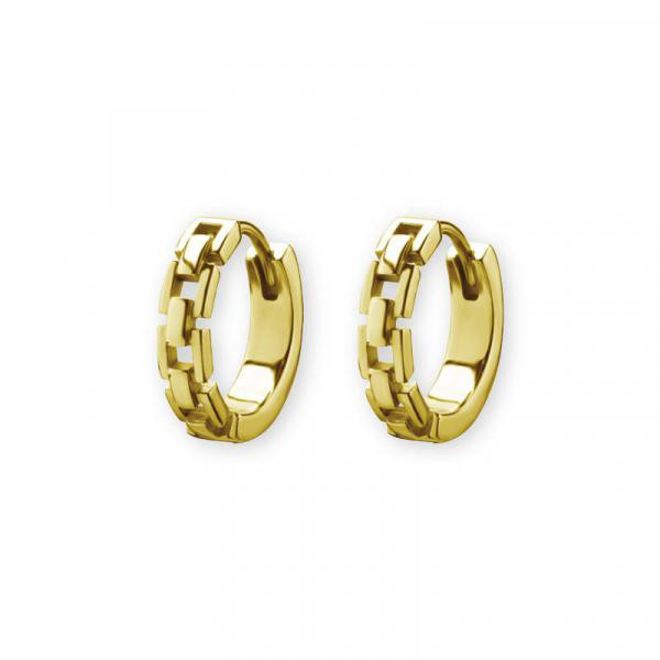 24K GOLD PVD SS316L HOOP EARRINGS (CHAIN STYLE)