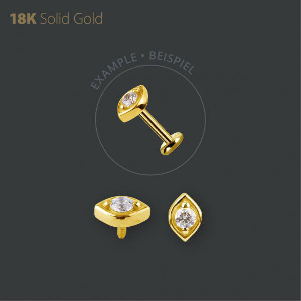 18K GOLD INTERNAL MICRO ATTACHMENT SET W. PREMIUM ZIRCONIA