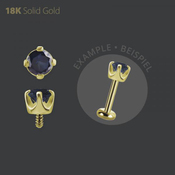 18K GOLD INTERNAL MICRO ATTACHMENT SET W. GENUINE DIFFUSION SAPPHIRE