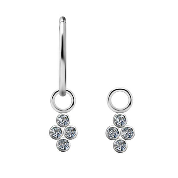 TITANIUM CLUSTER CHARM FOR HINGED RINGS SET W. PREMIUM ZIRCONIA