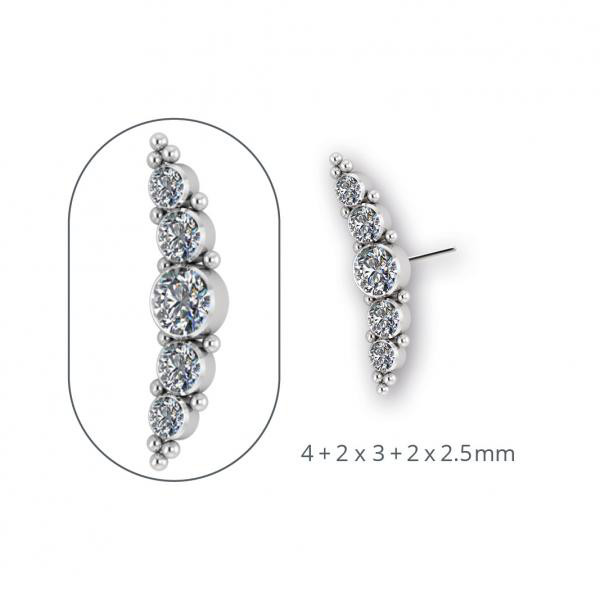 TITANIUM THREADLESS MICRO JEWELLED CLUSTERS ATTACHMEN SET W. PREMIUM ZIRCONIA