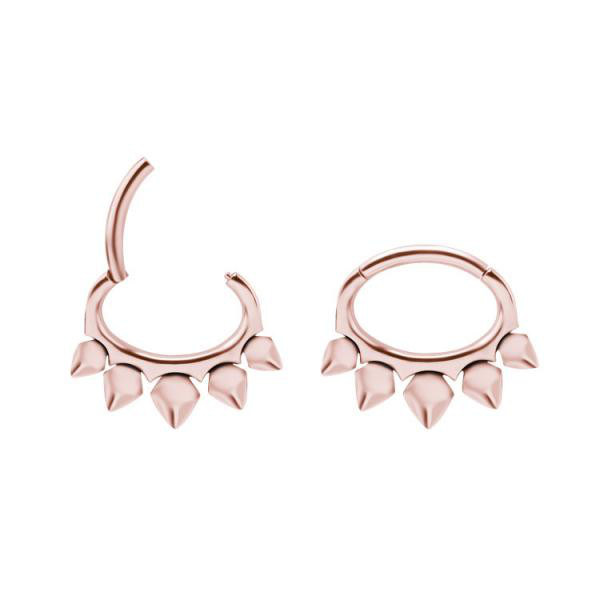 ROSE GOLD PVD SS316L HINGED SEPTUM AND DAITH CLICKER