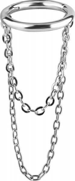 SS316L CLICKER W. DANGLE CHAINS