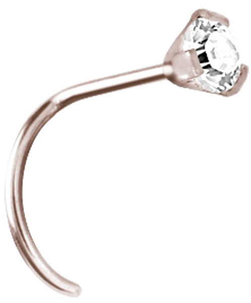 ROSE GOLD PVD SS316L NOSESTUDS WITH CUBIC ZIRCONIA SETTING
